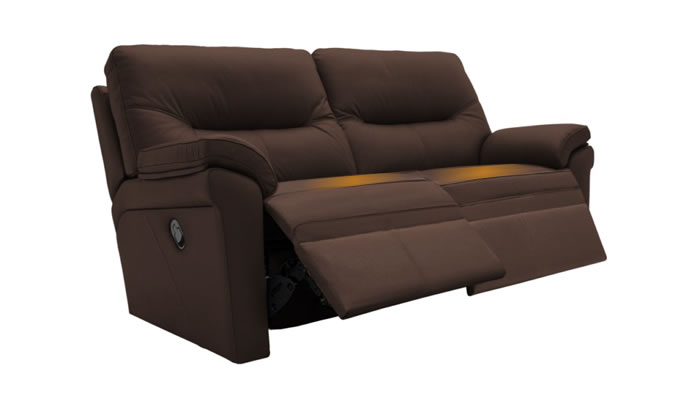 G Plan Seattle Heated Leather 2.5 Seater Manual Recliner Capri Oak